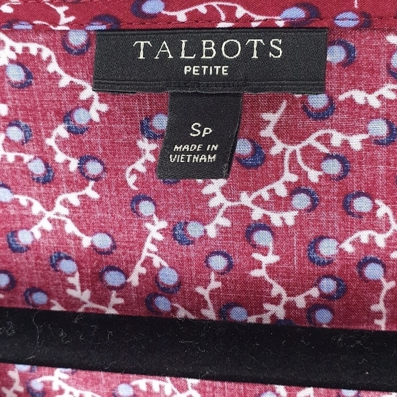 TALBOTS Faux Wrap Shirt Long‎ Sleeve Red Women's Size S/P - Picture 14 of 16